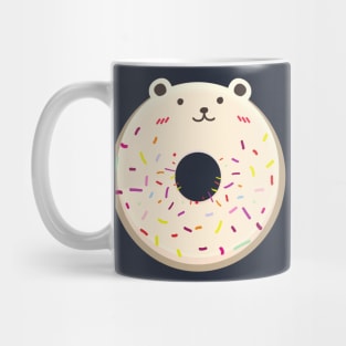 White bear cute donut with sprinkles Mug